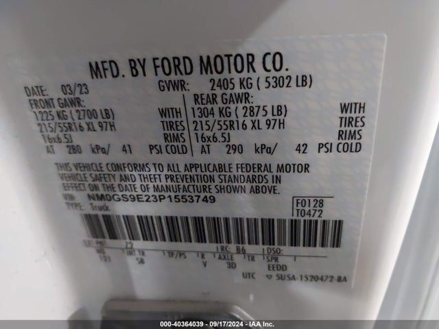 Ford Transit Connect Xl Passenger 2023 NM0GS9E23P1553749 Image 9