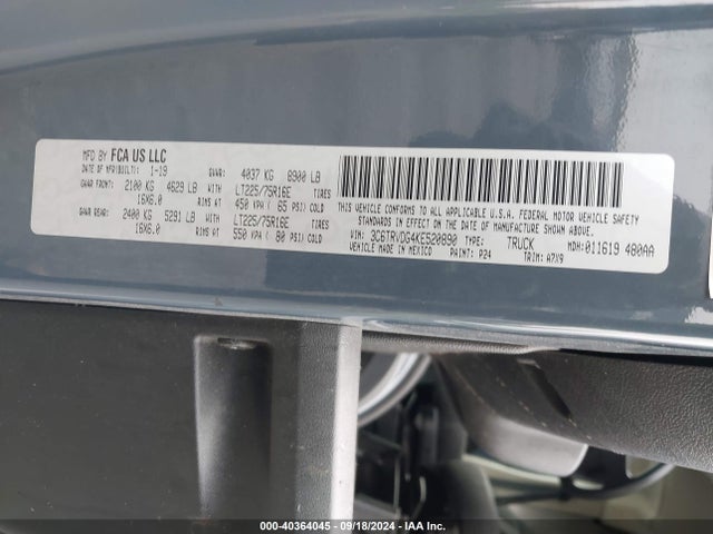 RAM Promaster 2500 2019 3C6TRVDG4KE520890 Image 9