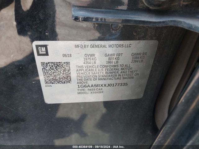 1G6AA5RXXJ0177335 Cadillac Ats Standard