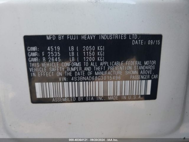 4S3BNAD68G3015496 Subaru Legacy 2.5i Premium