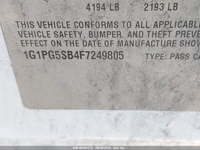 1G1PG5SB4F7249805 Chevrolet CRUZE LTZ