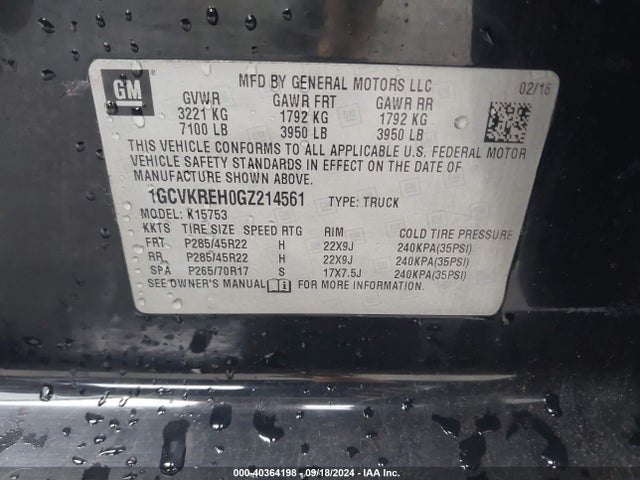 1GCVKREH0GZ214561 Chevrolet Silverado 1500 1lt