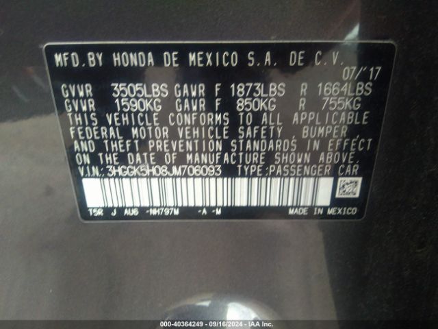 3HGGK5H08JM706093 Honda Fit Ex-l