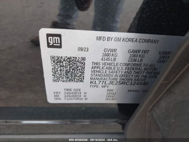 KL77LJE25RC124540 Chevrolet Trax Fwd 2rs