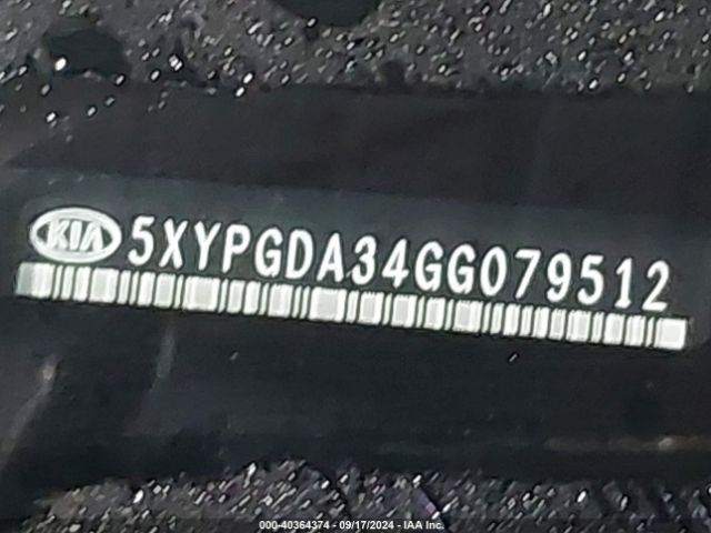 5XYPGDA34GG079512 KIA Sorento 2.4l Lx