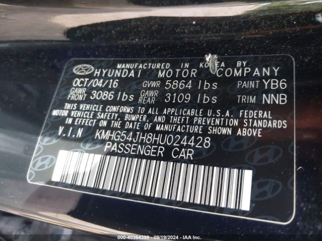 KMHG54JH8HU024428 Genesis G90 5.0 Ultimate