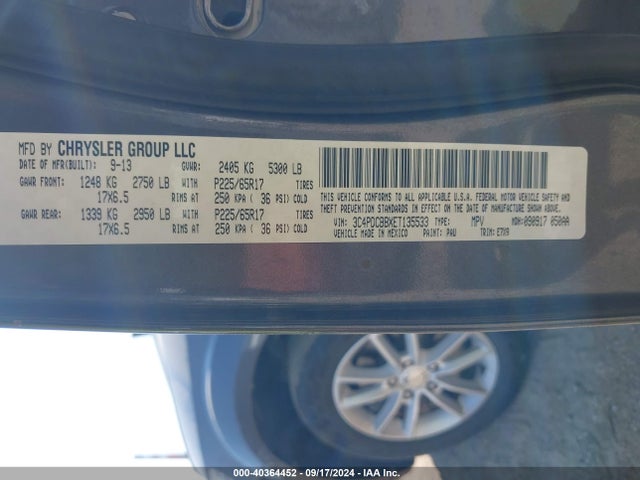 Dodge Journey Sxt 2014 3C4PDCBBXET135533 Image 9