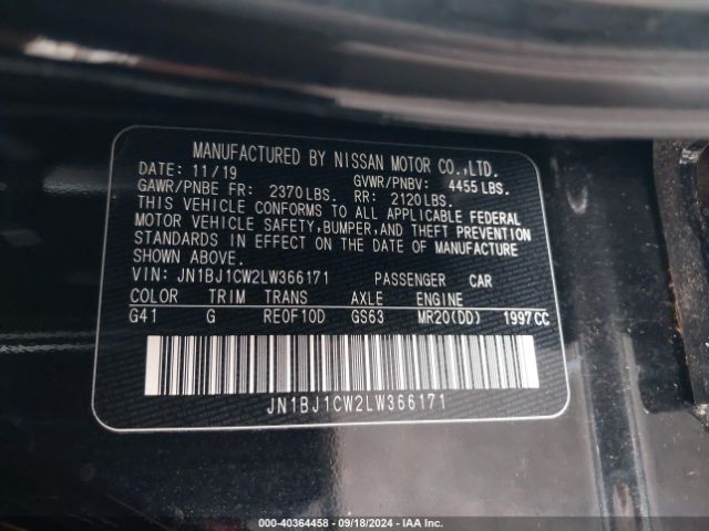 JN1BJ1CW2LW366171 Nissan Rogue Sport Sv Awd Xtronic Cvt