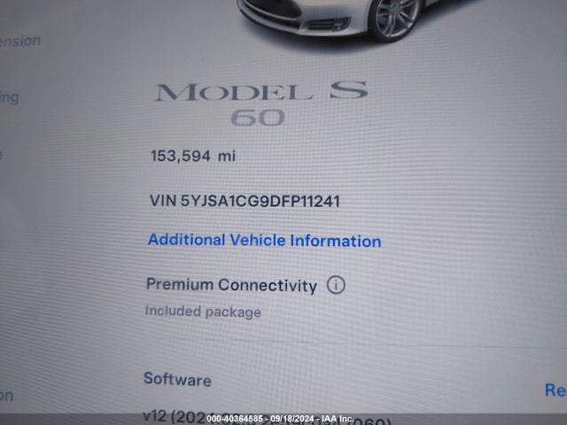 2013 TESLA MODEL S 5YJSA1CG9DFP11241 Photo 6