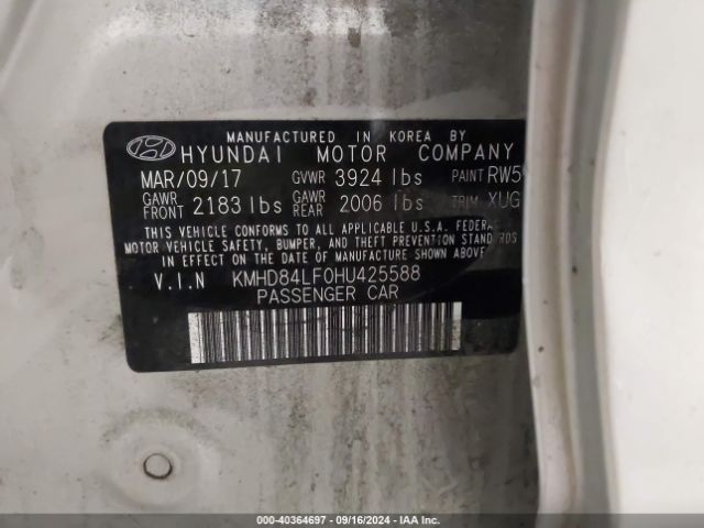 KMHD84LF0HU425588 Hyundai Elantra Value Edition