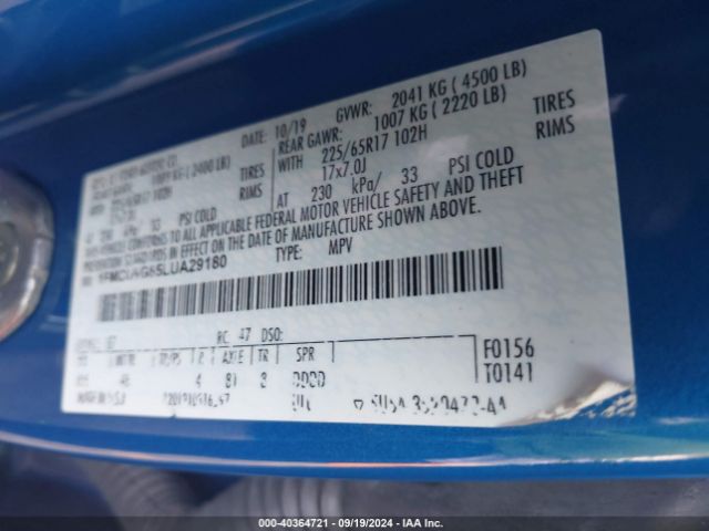 1FMCU9G65LUA29180 Ford ESCAPE SE