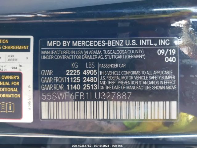 55SWF6EB1LU327887 Mercedes-Benz Amg C 43 4matic