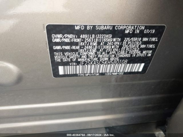 JF2SKASC5KH580108 Subaru Forester Limited
