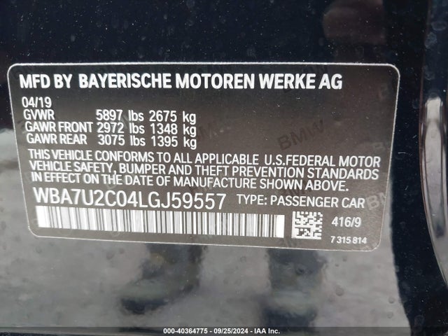 WBA7U2C04LGJ59557 BMW 750i Xdrive