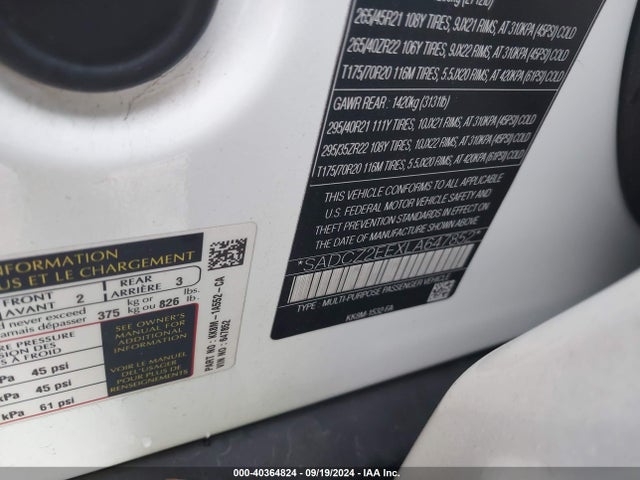 2020 JAGUAR F-PACE SADCZ2EEXLA647852 Photo 8