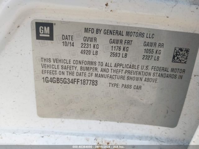 1G4GB5G34FF187783 Buick Lacrosse Leather