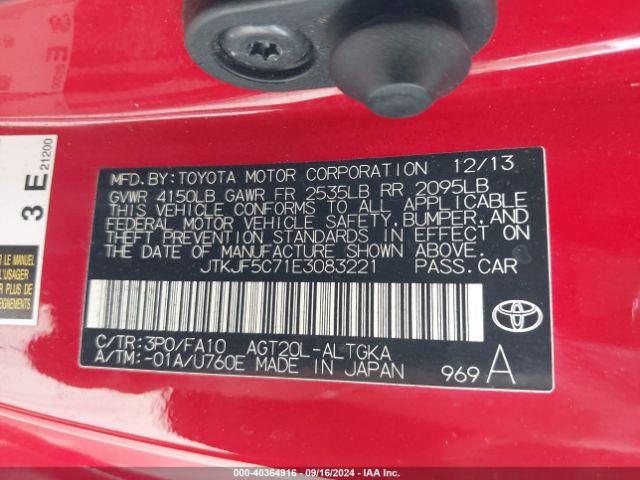 JTKJF5C71E3083221 Scion TC