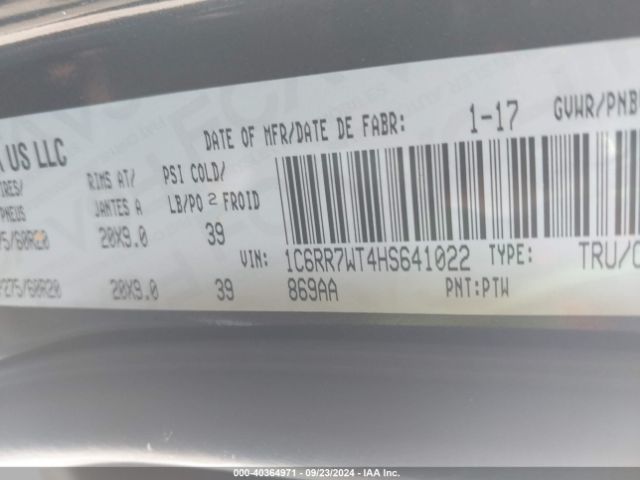 1C6RR7WT4HS641022 RAM 1500 Longhorn