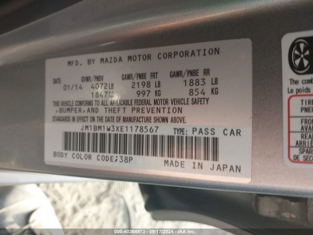 JM1BM1W3XE1178567 Mazda Mazda3 S Grand Touring