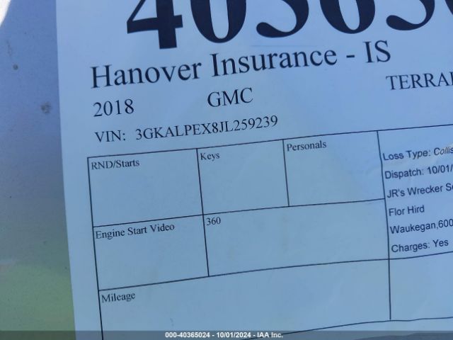 3GKALPEX8JL259239 GMC Terrain Slt