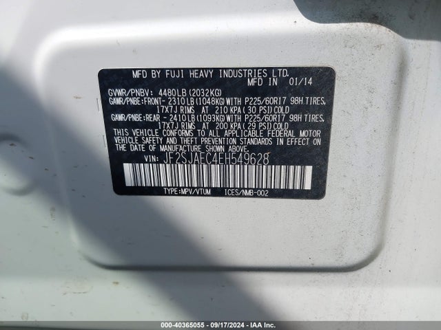 Subaru Forester 2.5i Premium 2014 JF2SJAEC4EH549628 Image 9