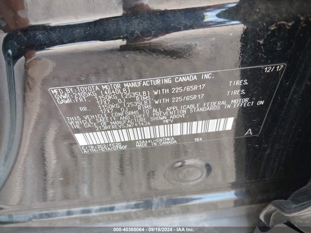 Toyota Rav4 Xle 2018 2T3RFREV5JW741434 Image 9
