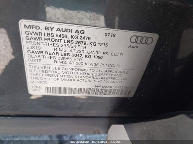 WA1ANAFY3J2215574 Audi Q5