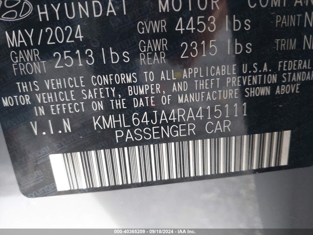 Hyundai SONATA SEL 2024 KMHL64JA4RA415111 Image 9