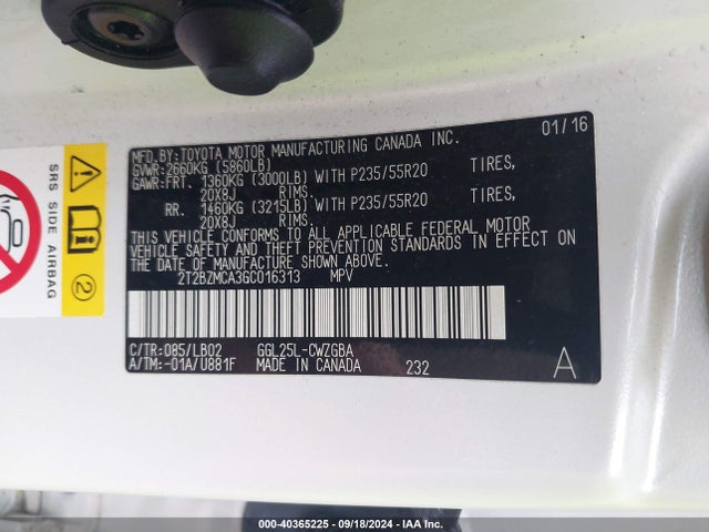 Lexus RX 350 2016 2T2BZMCA3GC016313 Image 9