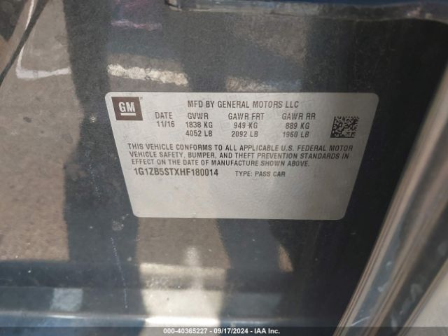 1G1ZB5STXHF180014 Chevrolet MALIBU LS
