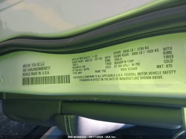 2022 JEEP GRAND CHEROKEE 1C4RJHBG0N8534217 Photo 8