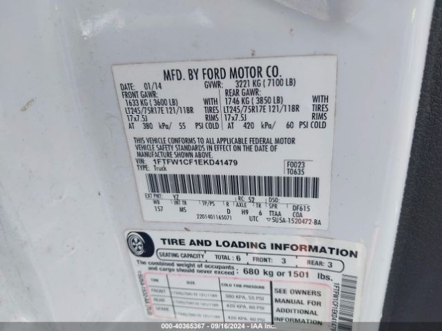 1FTFW1CF1EKD41479 Ford F-150 Xlt