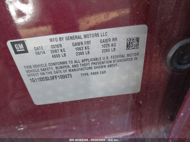 1G11D5SL9FF109973 Chevrolet MALIBU 2LT