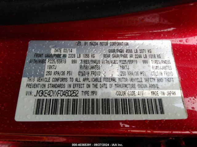 JM3KE4DYXF0460252 Mazda Cx-5 Grand Touring