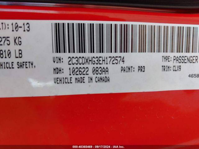 2C3CDXHG3EH172574 Dodge Charger Sxt Plus