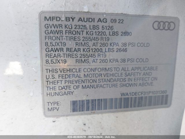 WA1DECF31P1031360 Audi Q3 Premium 45 Tfsi S Line Quattro Tiptronic