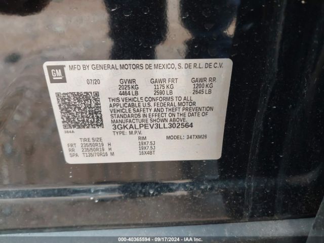 3GKALPEV3LL302564 GMC Terrain Fwd Slt