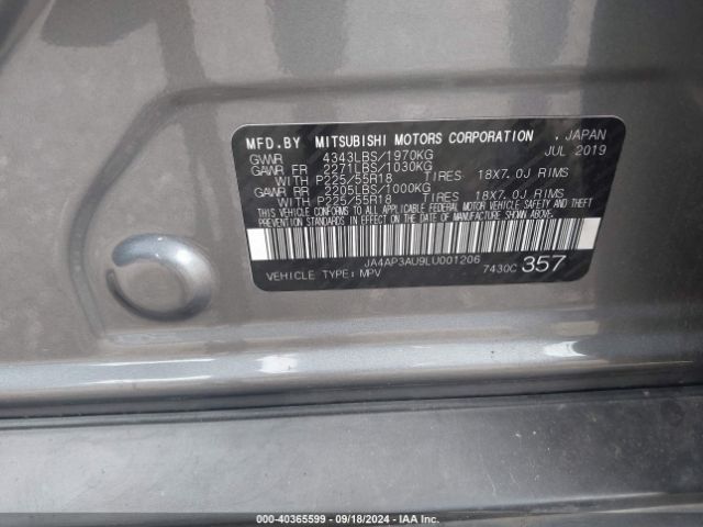 2020 MITSUBISHI OUTLANDER SPORT JA4AP3AU9LU001206 Photo 8