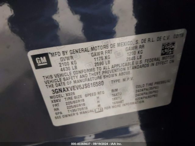 3GNAXVEV6JS616580 Chevrolet Equinox Premier