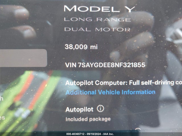 2022 TESLA MODEL Y 7SAYGDEE8NF321855 Photo 6