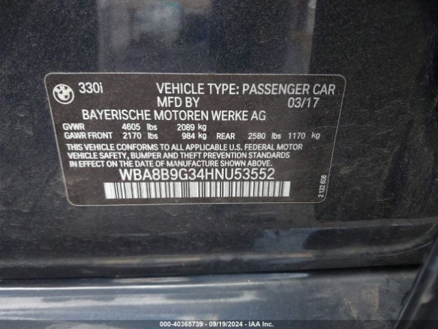 WBA8B9G34HNU53552 BMW 330I