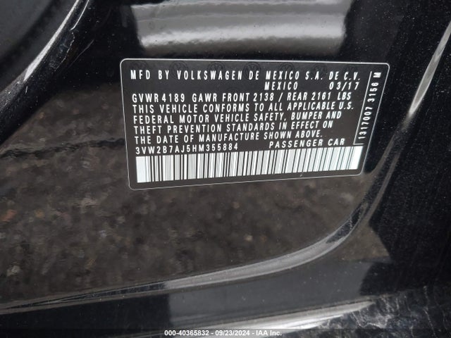3VW2B7AJ5HM355884 Volkswagen Jetta 1.4t S