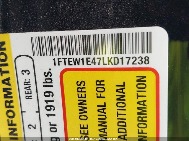 Ford F-150 Xlt 2020 1FTEW1E47LKD17238 Image 9