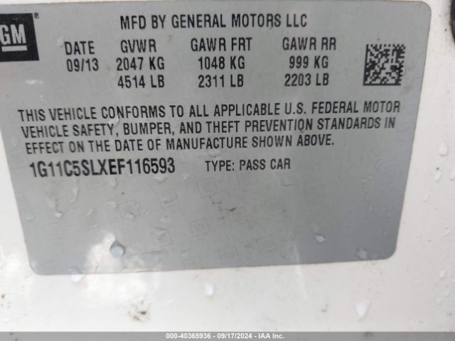 1G11C5SLXEF116593 Chevrolet MALIBU 1LT