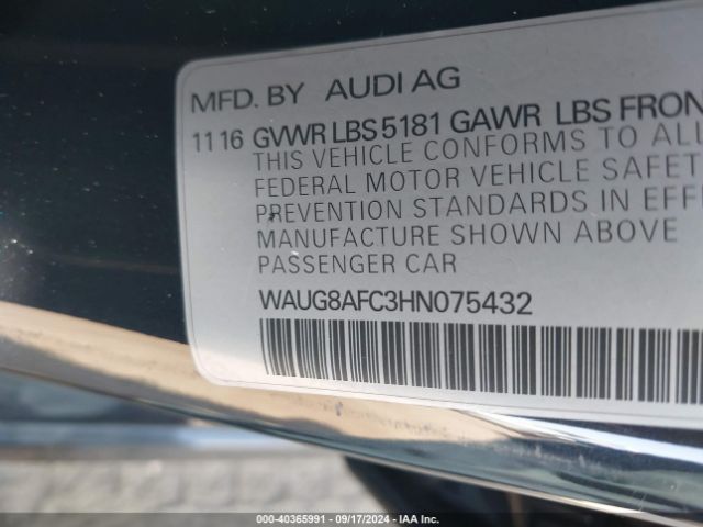 WAUG8AFC3HN075432 Audi A6 2.0t Premium