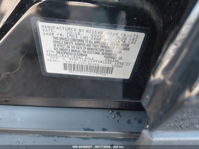 Nissan KICKS SV 2018 3N1CP5CU1JL539948 Image 9