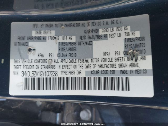 3MYDLBZV1GY107238 Scion IA