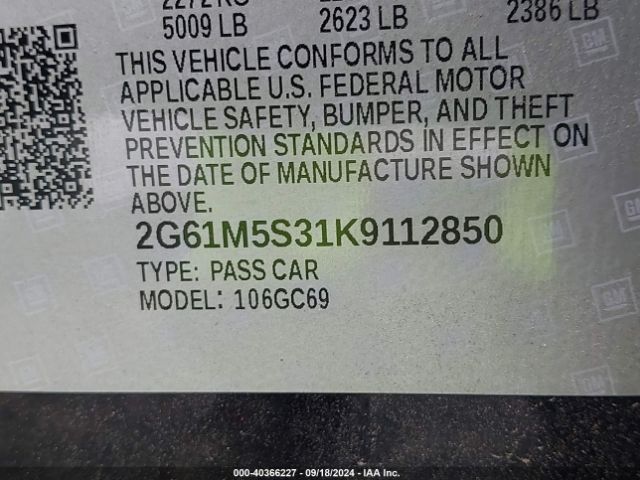2G61M5S31K9112850 Cadillac XTS LUXURY
