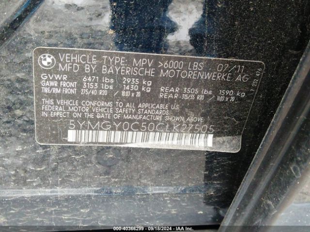 2012 BMW X5 M 5YMGY0C50CLK27505 Photo 8
