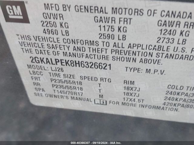 2GKALPEK8H6326621 GMC Terrain Slt